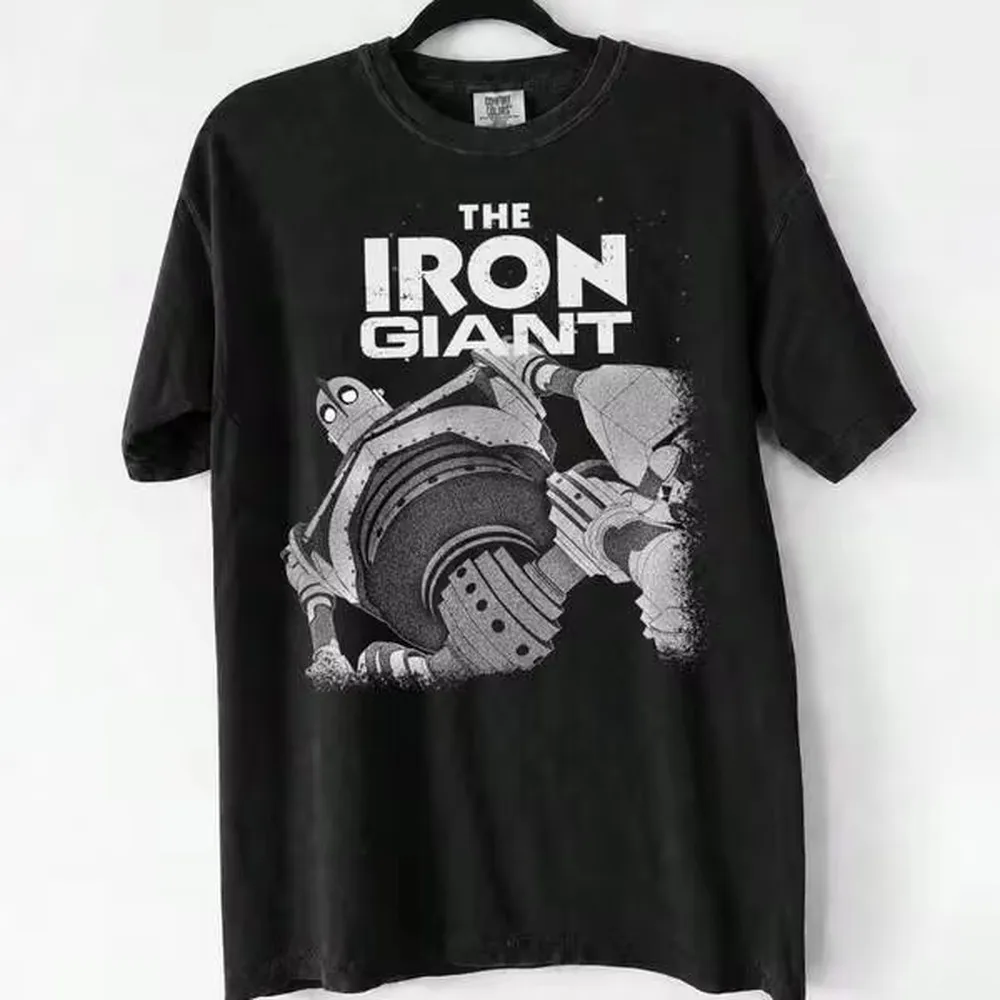 Com Fort Colors The Iron Giant Shirt Vintage 90s Animated Movie Graphic Tee Retro Sci-Fi Robot T-Shirt Classic Cartoon To