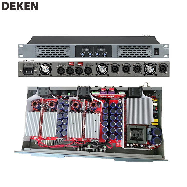 Digital Amplifiers Professional 4*600 Watt Power Amp 1U Class D Sound Digital Power Amplifier