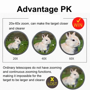 BORWOLF 20-60x70 Binoculars High Expansion Long range zoom 60 times hunting astronomical hd profession Zoom 8 Main Thelescope Astronomical Sales - №4