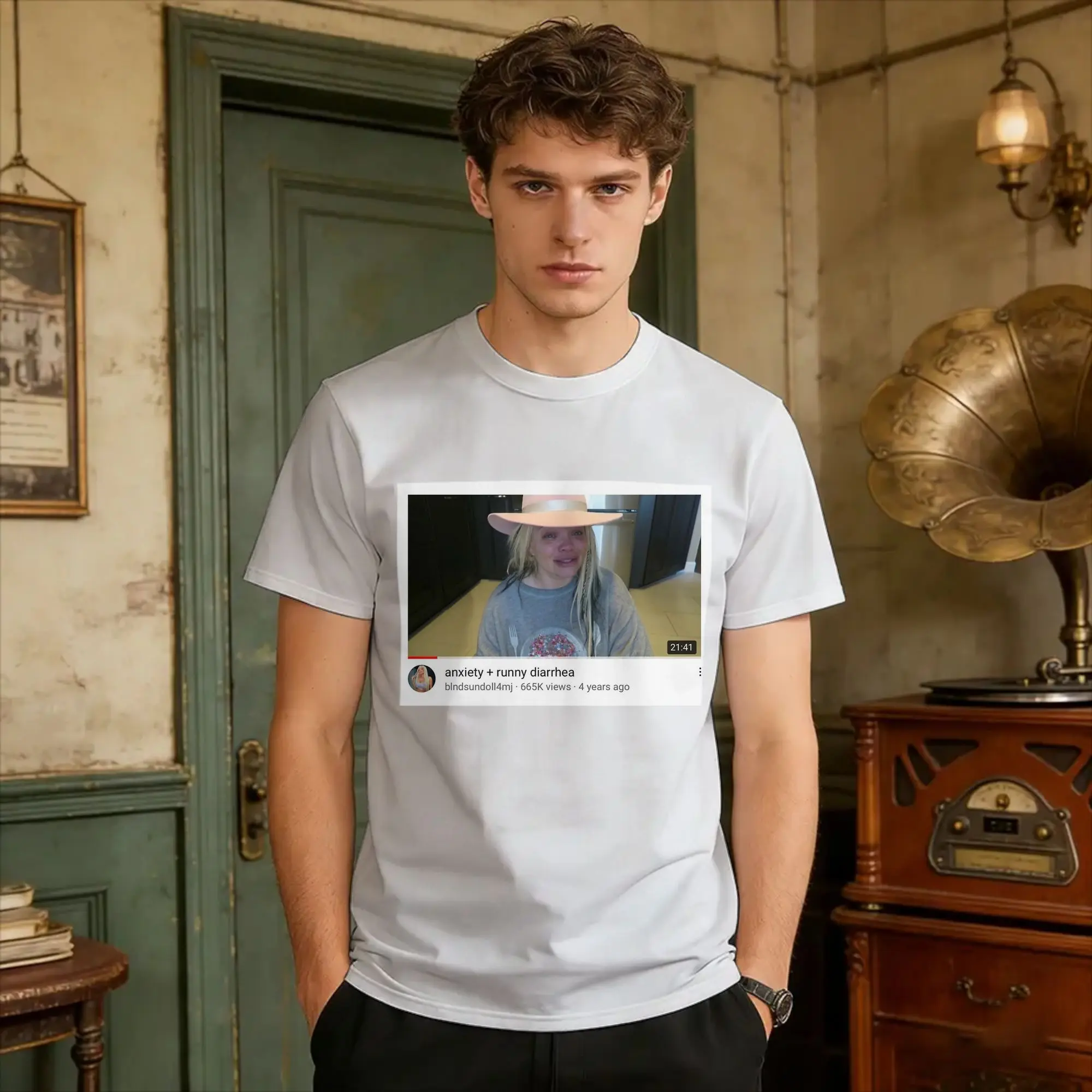 Harajuku T-Shirt Summer Trisha Paytas Tweet Anxiety Runny Diarrhea  Fashion T Shirts  Cotton Tshirt for Men's Short Sleeve Tees