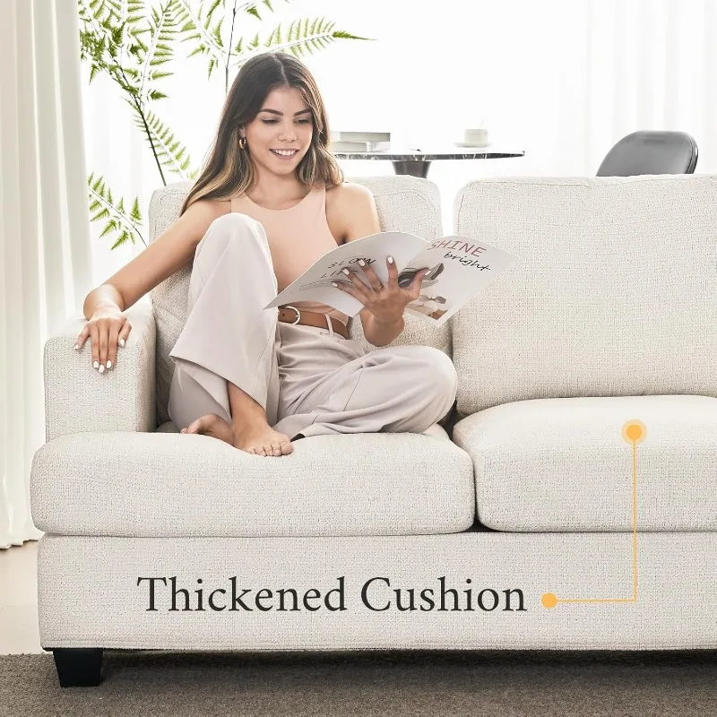 Sofá VanAcc 89 polegadas, sofá confortável com assentos extra profundos, sofá moderno - sofá de 3 lugares, sofá