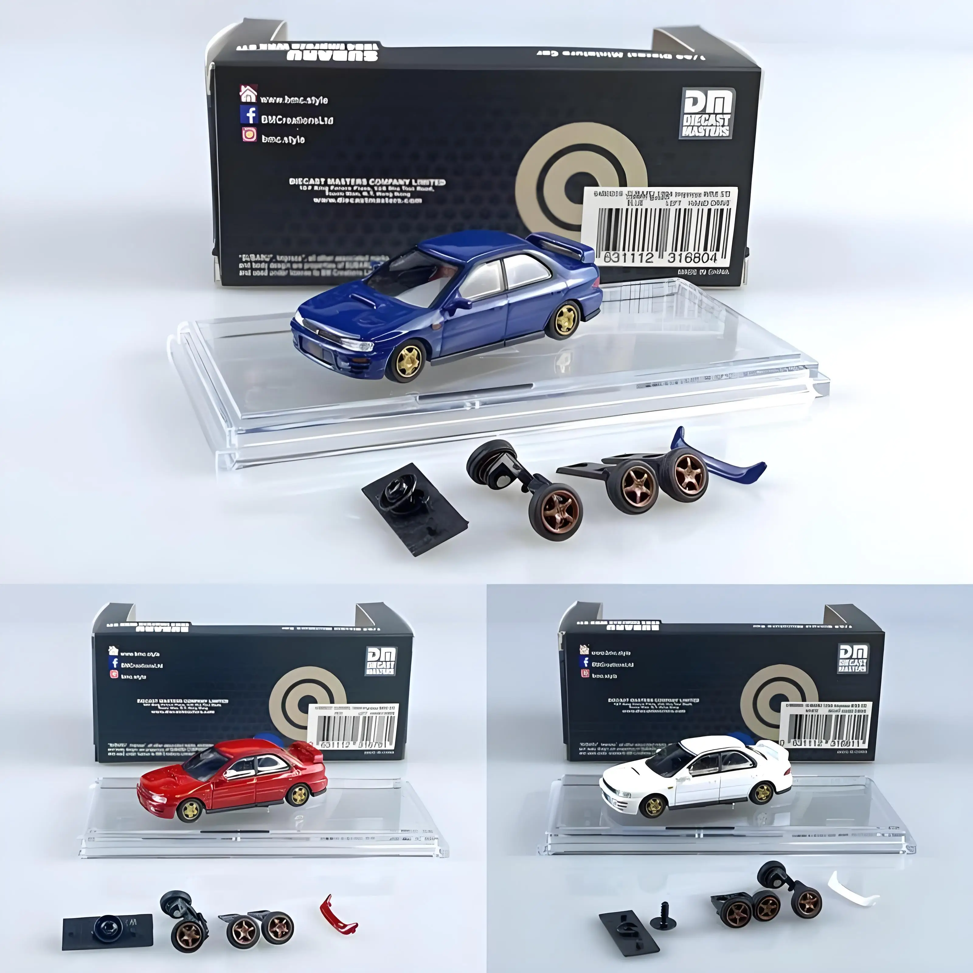 BM Creations 1:64 Impreza WRX 1994, legering auto, gegoten en speelgoedvoertuigen, automodel, miniatuurschaalmodelauto voor kinderen
