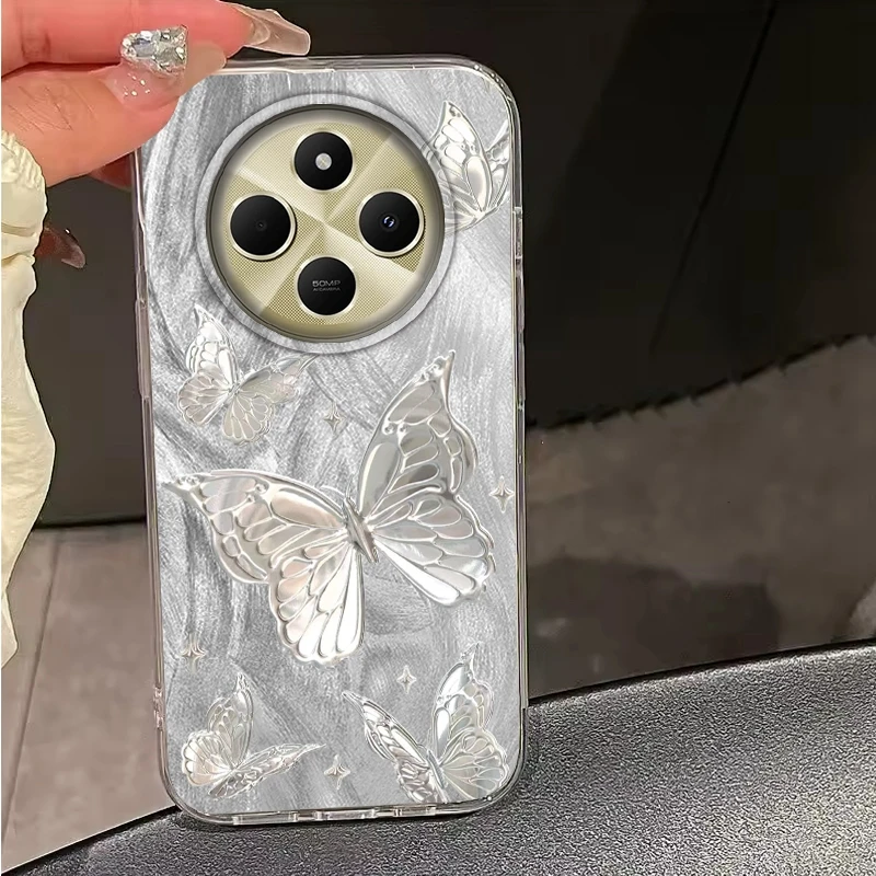 Роскошный женский чехол для телефона с бабочкой для девочек для Xiaomi Poco X3pro X5 M6 X6 X3 NFC M5s M6 X7 Pro C75 C61 Противоударный бампер Funda Cover