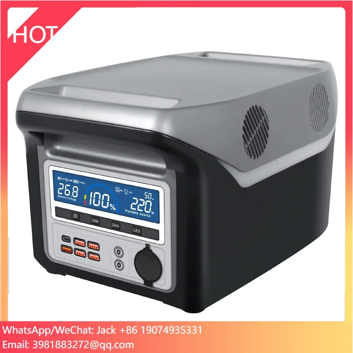 Customized 1000w 220v Portable Car Charging Portable Power Station For Outdoor