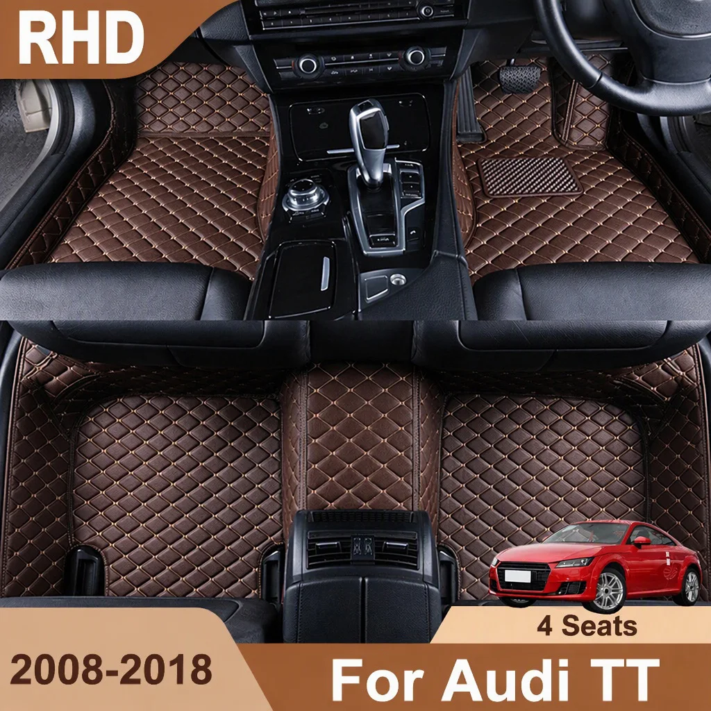 RHD Car Floor Mat for 4 Seats Audi TT 2008-2018 Custom Leather Carpet Foot Pad Car Accessories Car Interior Decor Styling