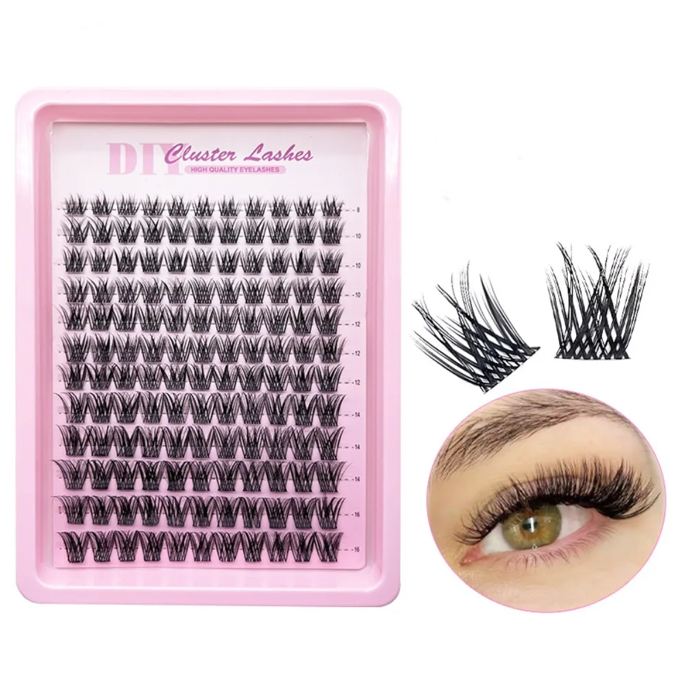Cruelty-free 12 Row Fairy Eyelashes Natural C Curl 8-16mm Cluster Eyelashes Thick Dramatic Eye Lashes Dynamic Eyelash Extension