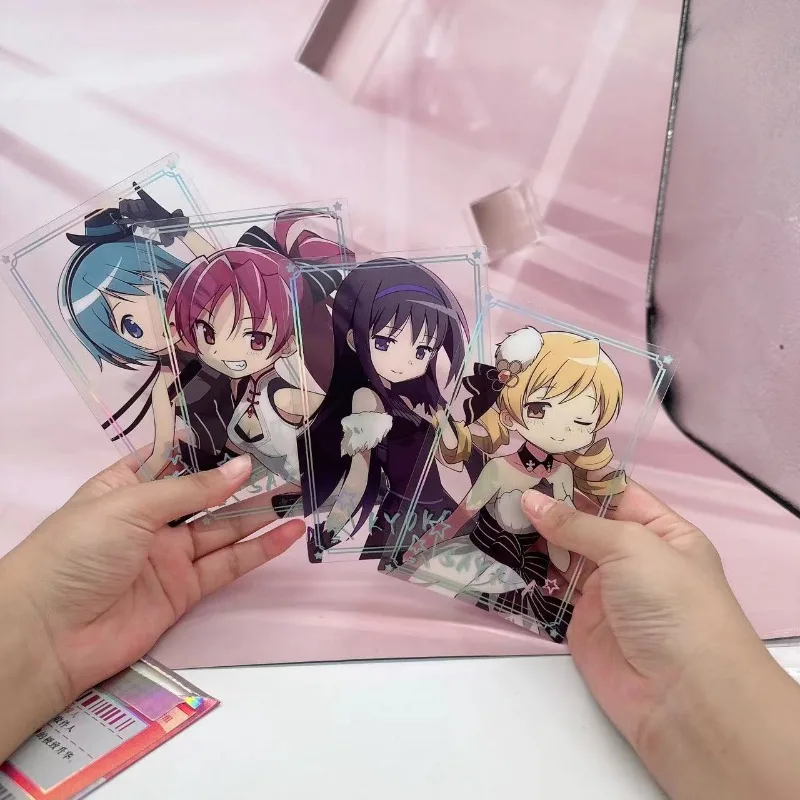 4Pcs/Set New Anime Three-Inch Photo Props Diy Cartoon Pvc Transparent Card Collection Card Kids Gift