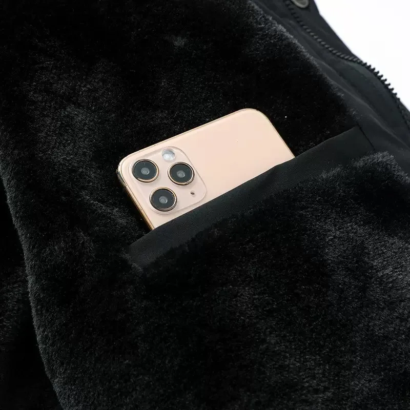 New Autumn/Winter Fashion Solid Color Fleece-Lined Thickened Warm Hooded Cotton Jacket Men's Casual Loose Sports Plus Size Coat