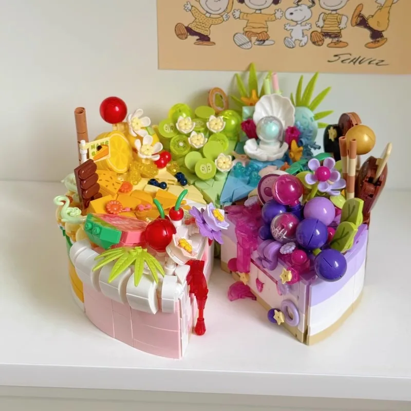 

A set of brick mini-precious toy building blocks 2179-2186 - dessert cake colorful dream series dessert toy building model
