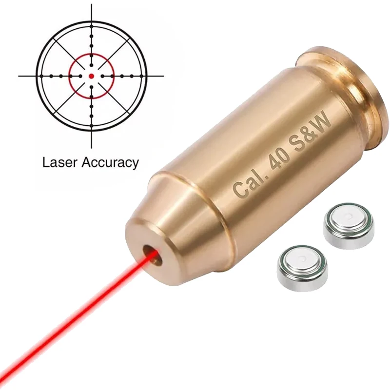 

40 S&W Laser Boresighter Brass with Battery 40 Cal In-Chamber Red Dot Bore Sight