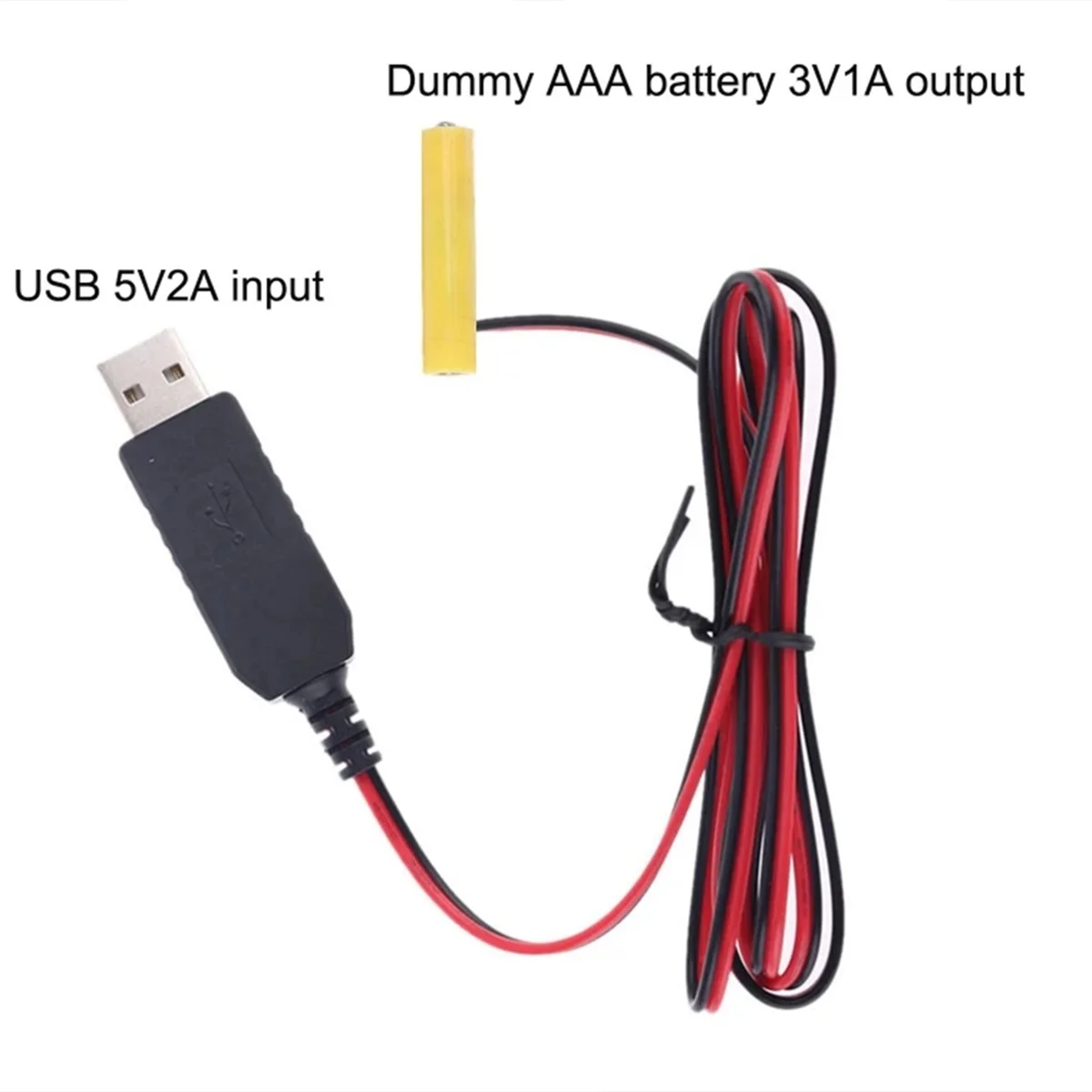 Cable eliminadores de batería simulada USB 5V a 3V LR03 AAA 1m