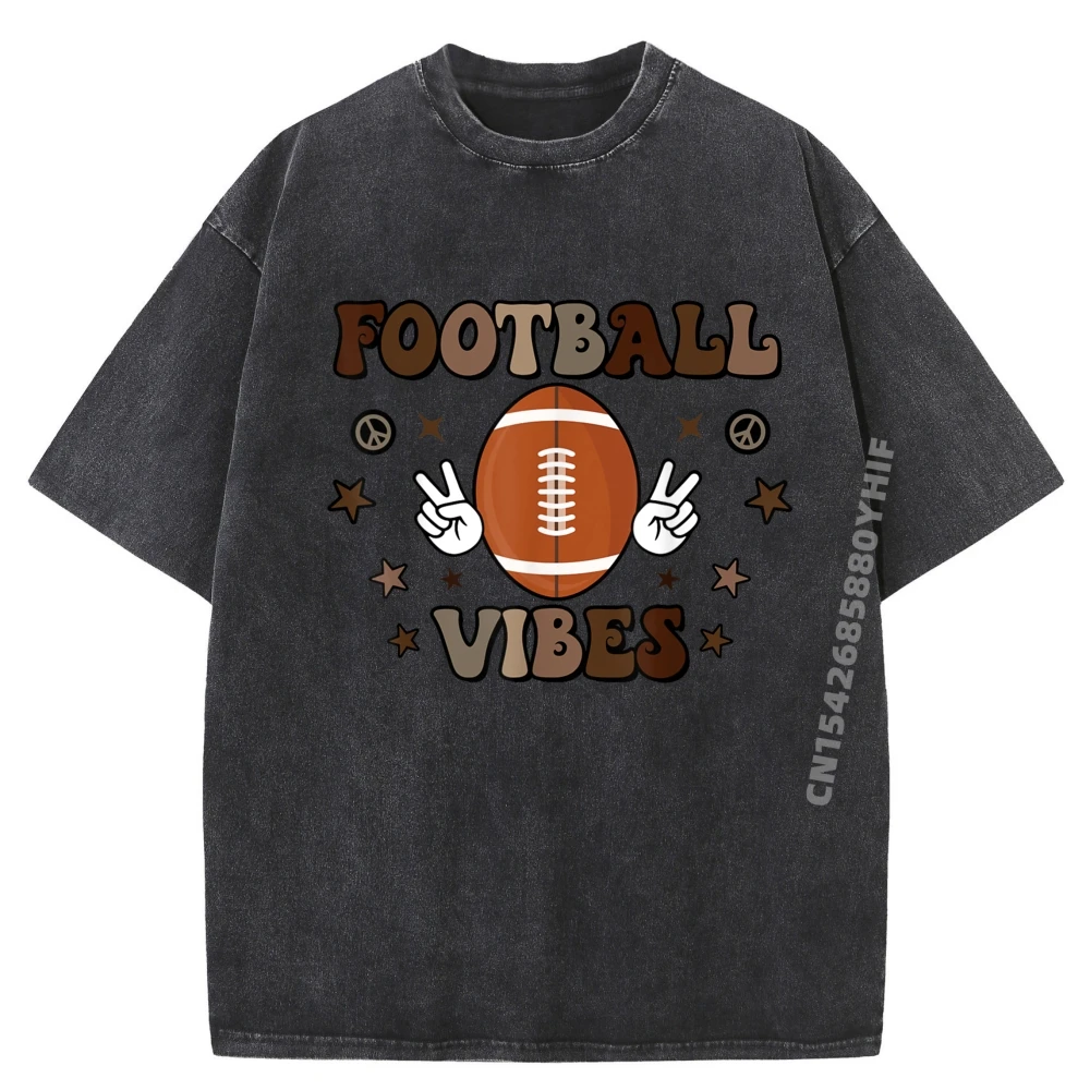 

Забавная футбольная футболка Vibes High School Game Day Football Players, белая футболка, мужские футболки с рисунком, мужская потертая рубашка в стиле ретро на день рождения