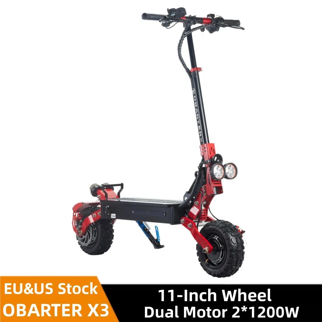 

OBARTER X3 Electric Scooter 48V 2400W 11 Inch Tire Folding Electric Scooter 70KM/H Dual Motor Electric Motorcycle EU Warehouse