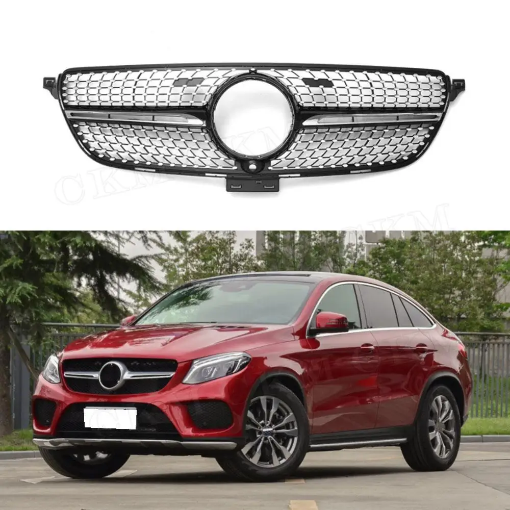 

ABS Material Black/Silver Car Accessories Front Bumper Lip Racing Grills For Mercedes Benz GLE Class C292 W292 Coupe 2015-2019