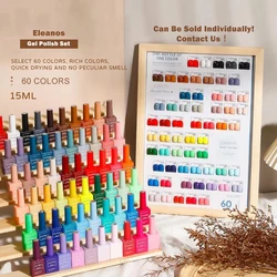 Eleanos 60 Colors 15ml Gel Nail Polish Set With Differerent Bottle Manicure Nail Varnish Semi Permanent UV LED Gel For Nail Art