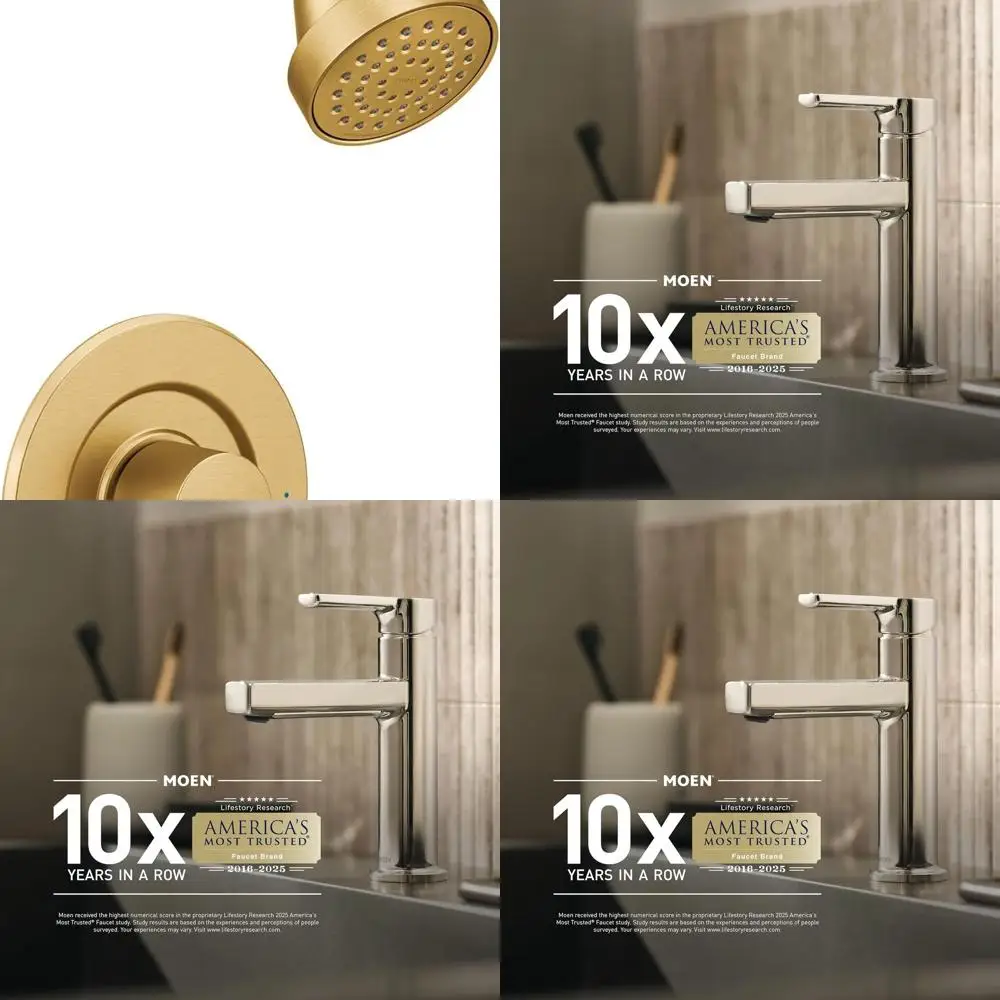 

Modern Balanced Pressure Shower Trim Kit with Brushed Gold Finish, Requires Valve, T2192BG