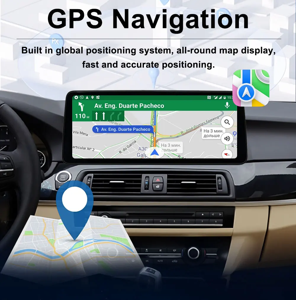 Android 16 Kabelloses Carplay Autoradio Multimedia-Player für BMW 5er F10 F11 2010 - 2017 CIC NBT System QLED Bildschirm GPS WLAN – Detail 20