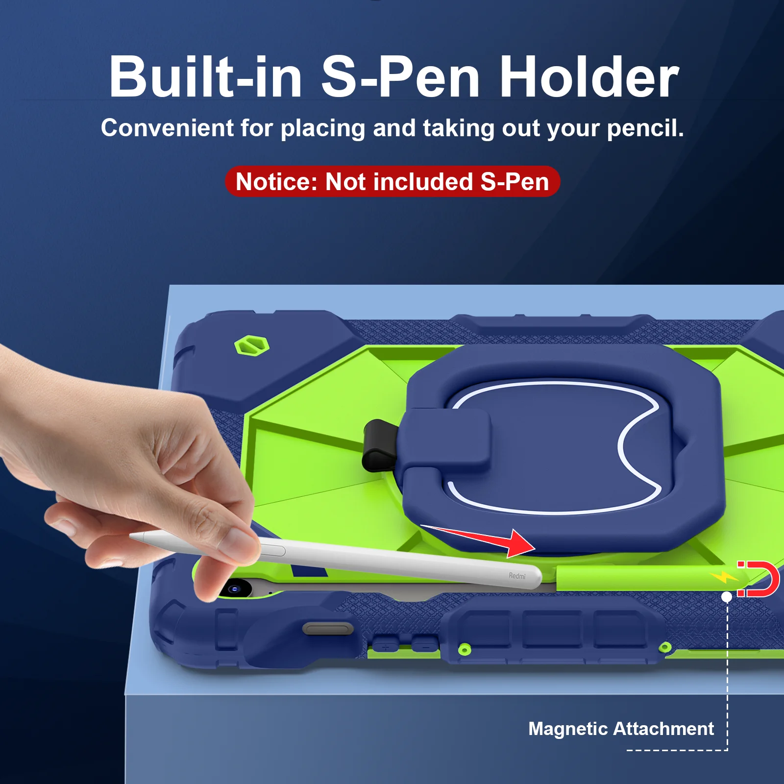 

Универсальный чехол-подставка с вращающейся подставкой для Samsung Tab S10 Lite S9 FE SM-X400 X406 X520 X526 X510 X516 X710 X716