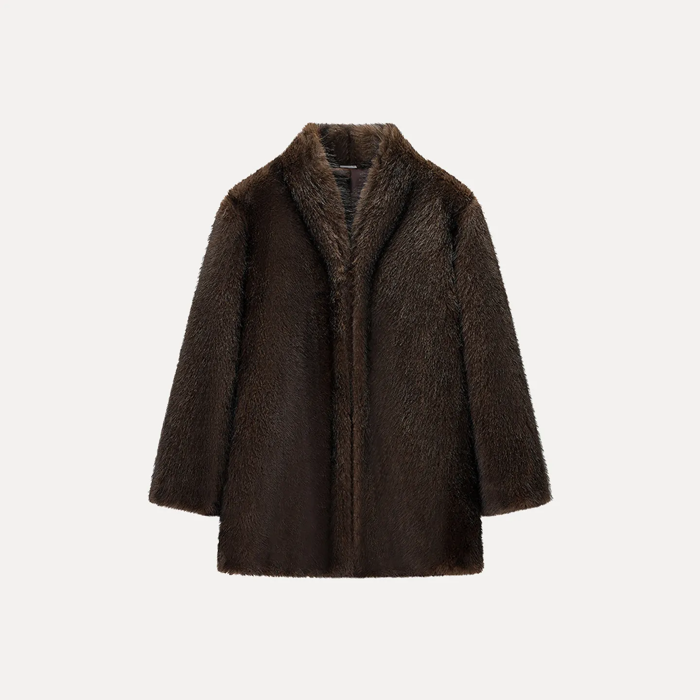 Laid-ba Fur Jaet Women's Faion Personali Simple Match Winter New Arrival 2025 Stand Fit ort Outerwear Coat