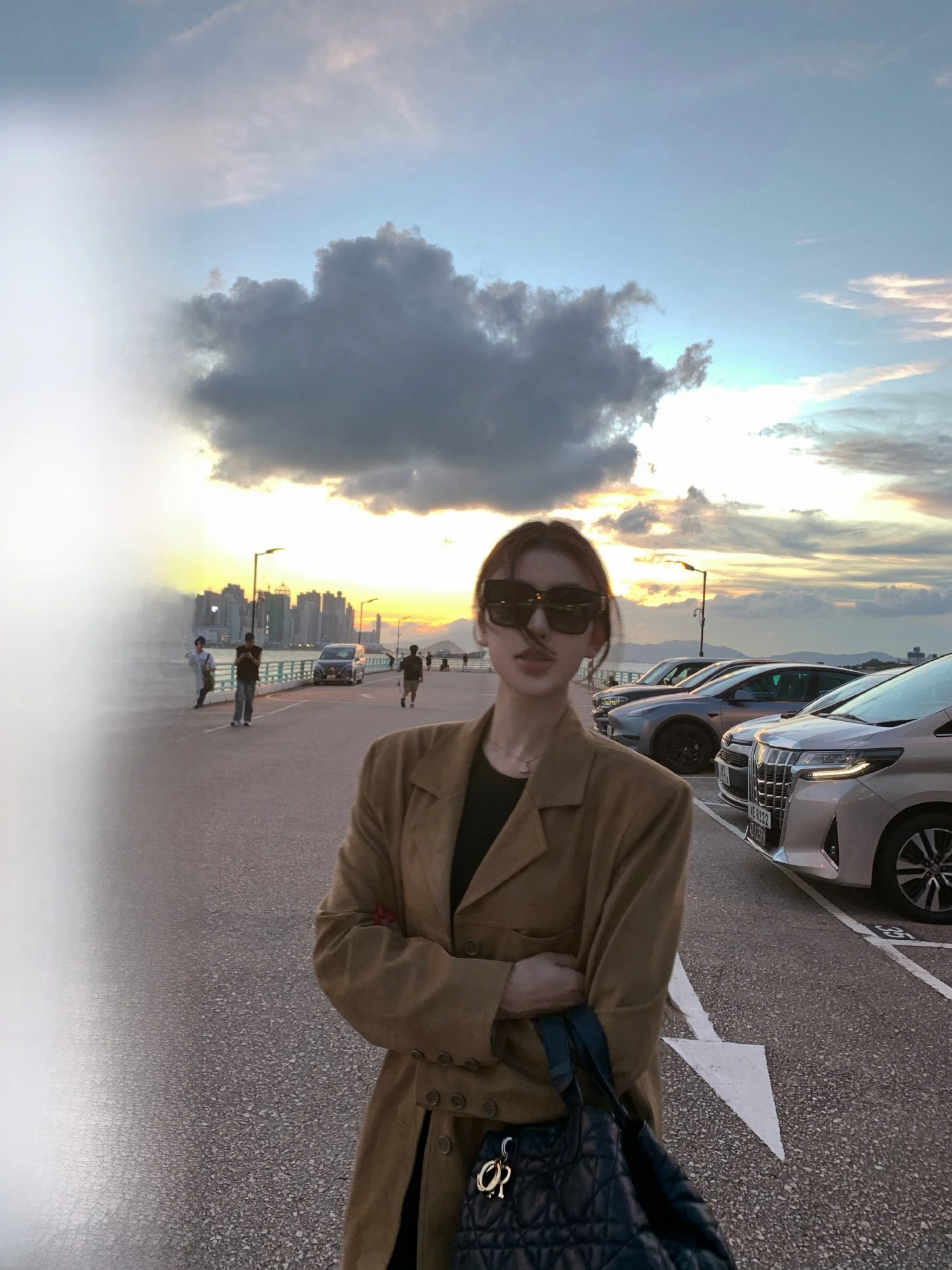 

Khaki Suede Women's Suit Jaet Casual Ele Loose Sle Autumn Faion Outerwear Long Sve Single Button Closure