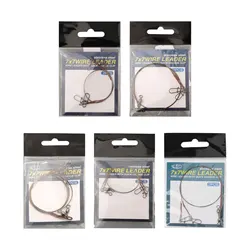 2 stks/een Pack Vislijn Staaldraad Leider Met Snap & Wartels Draad Leadcore Leash 20/30/40 cm Titanium Anti-Bite Draad N E W