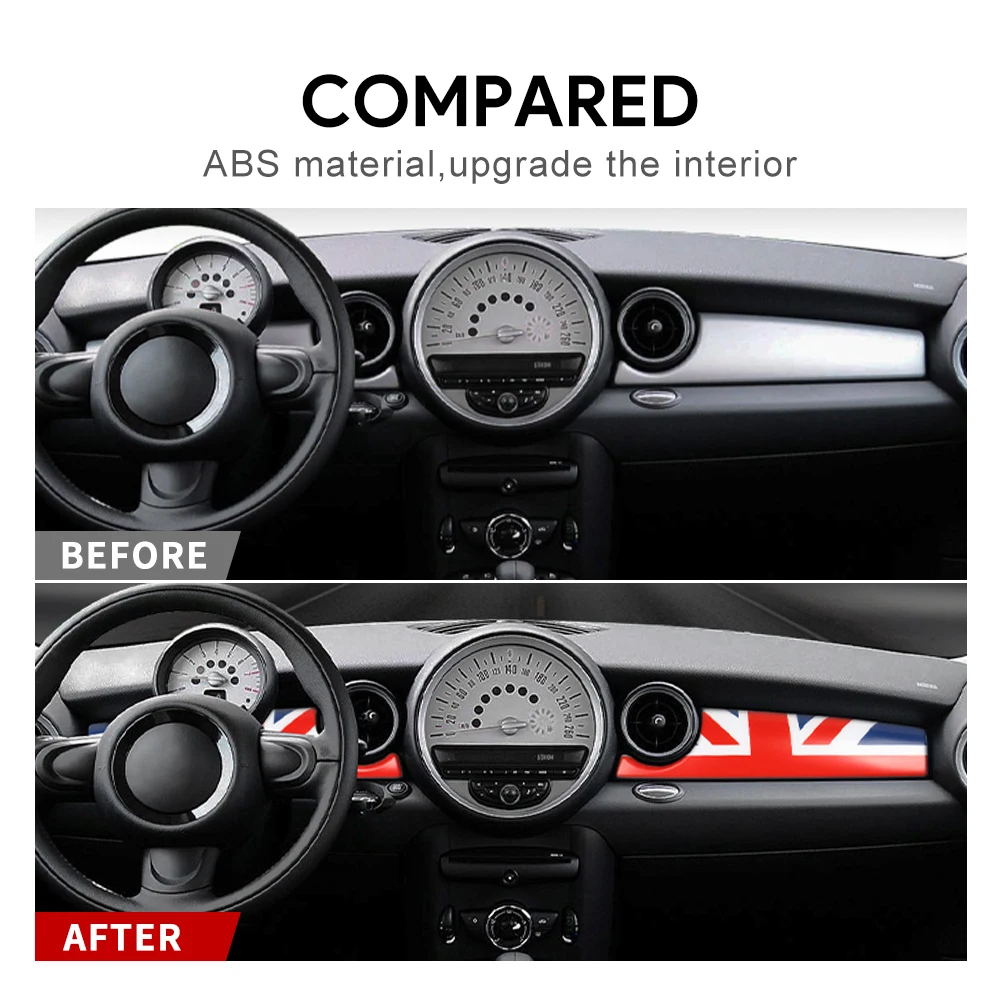 AMBERMILE for Mini Cooper R55 R56 R57 2009-2013 Car Dashboard Trim Panel Cover Sticker Case Interior Car-Styling Case Accessory