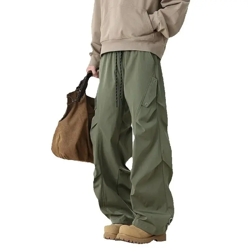 

NF&ZG New 2025 spring and summer casual pants men's two-wear stitching American trendy overalls paratrooper pants Y