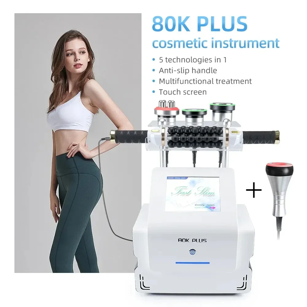 80K Lipo Cavitation Ultrasonic Vacuum 5 in 1 Slimming Radio Frequency Explosive Speed Grease Beauty Machine Face Skin Lifting