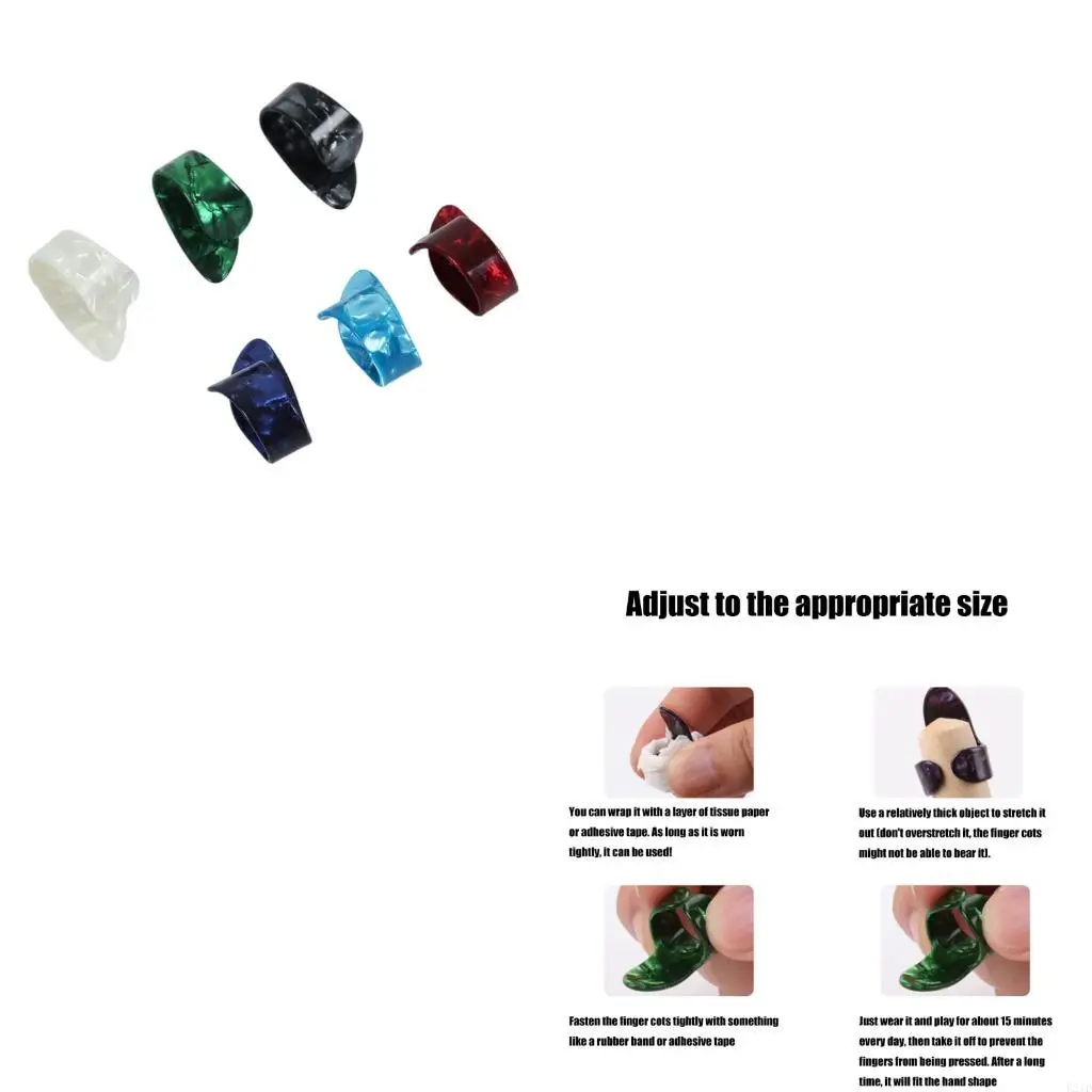 

4 шт. медиаторы для большого пальца и пальцев средние, плоские медиаторы для гитары, аксессуары для акустической гитары,