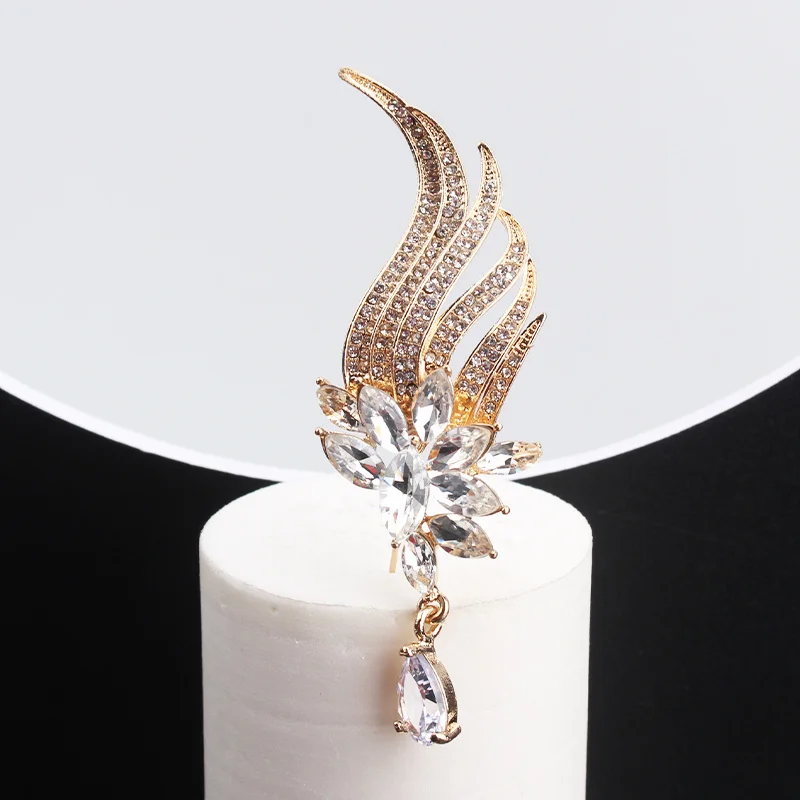 Modische einfache Anhänger Broschen kreative elegante Feder Anhänger Brosche Pin