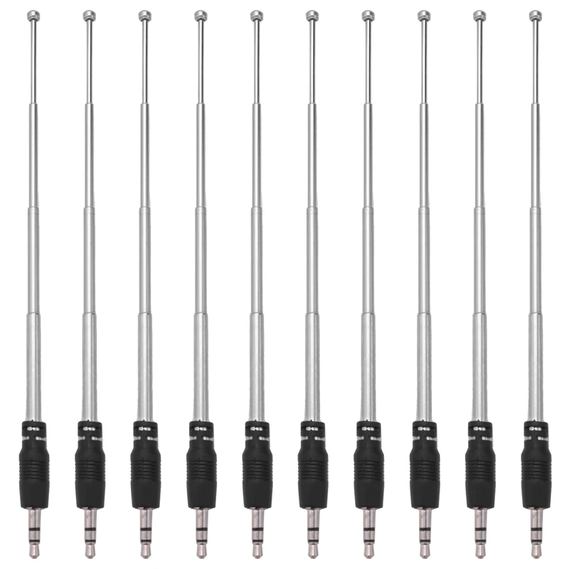 10X Radio Antenna 3.5Mm 4 Sections Telescopic FM Antenna Radio For Mobile Cell Phone Mp3 Mp4 Audio Equipment