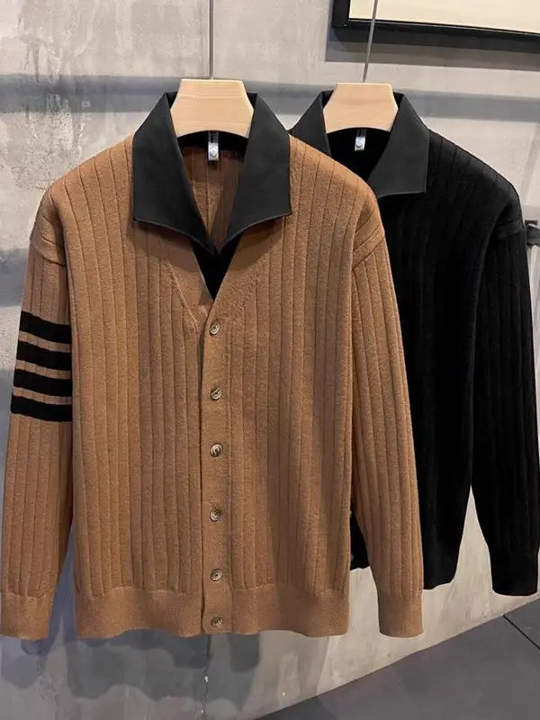 

Korean Sle Casual round Ne Sweater Men's Autumn Winter New Faion Loose Knitted Loose Top Men's Color Blo Letter
