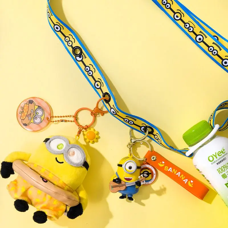 

Minions movie animation cartoon cute multifunctional lanyard strap kawaii doll earphone mobile phone hanging strap wholesale