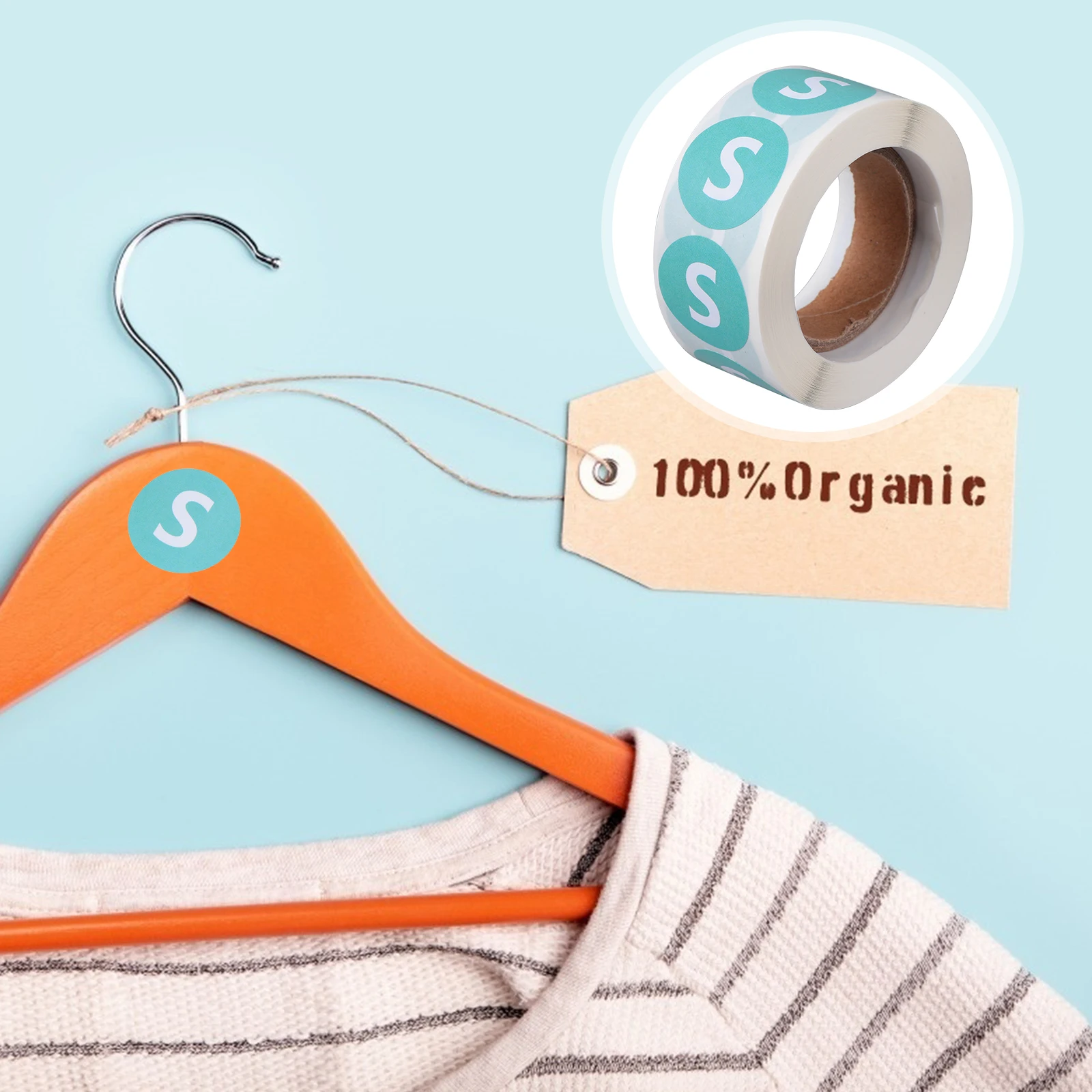 

2 Roll Size Sticker Label Clothing Retail Apparel Stickers Round Tags Clothes Labels It Can Move