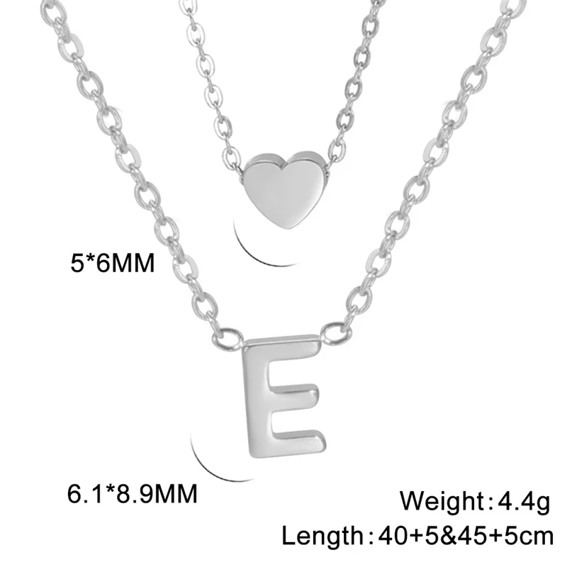 Mode Tiny Herz Initial Halskette Gold Silber Farbe Multilayer Brief Choker Halskette Für Frauen Charme Anhänger Schmuck Geschenk – Detail 23