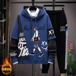 Print Tracksuit Men Spring Autumn Men's Sets Korean Fashion Men Clothing Men Hoodies+Sweatpants 2 Pieces Set Jogging Sets New