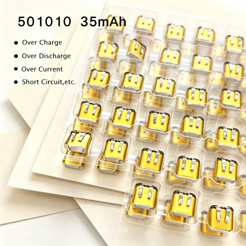 501010 35mah 3.7v Lithium Polymer Rechargeable Battery 501012 for Bluetooth Headset Mp3/mp4 Smart Watch GPS Li Po Batteries