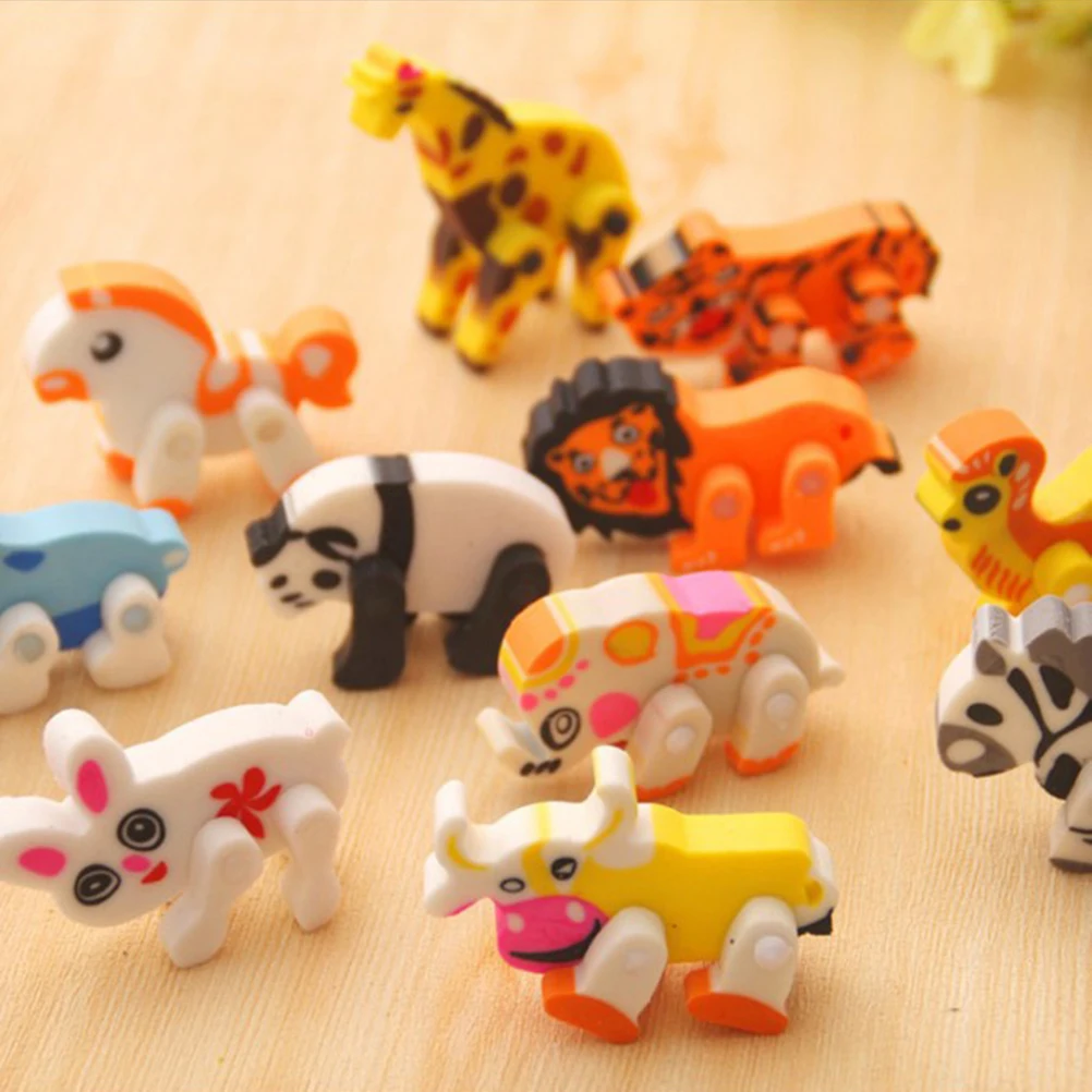 30 قطعة ممحاة الحيوان الكرتون انفصال مجسمة الجدة الاطفال القرطاسية الطفل