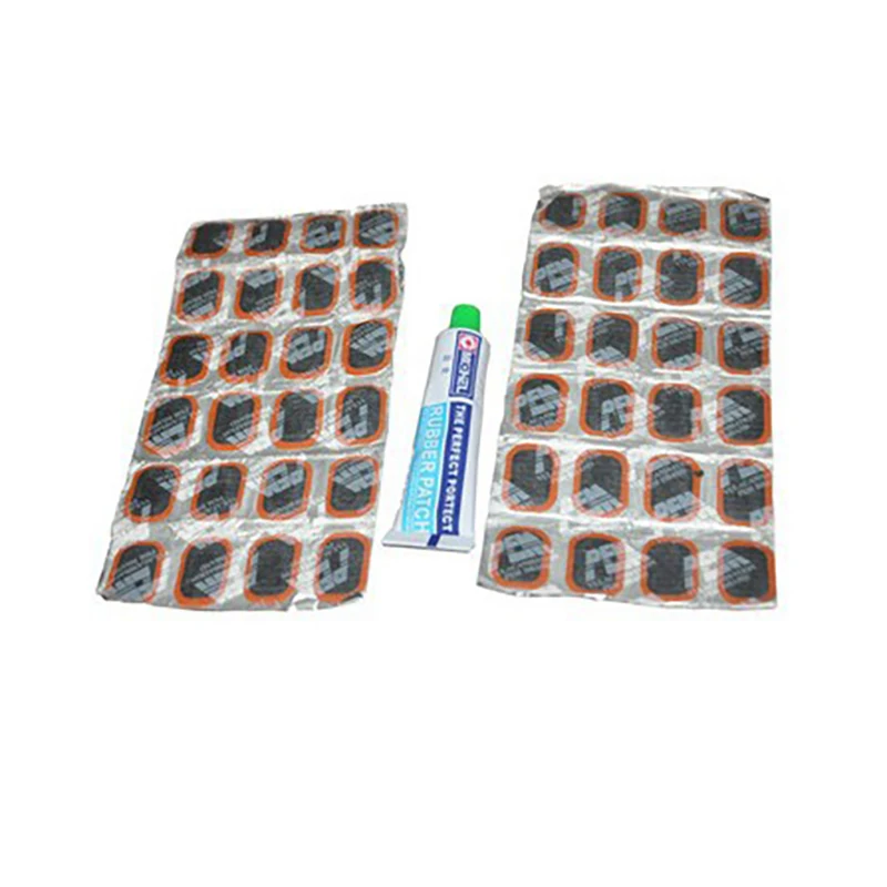 Outil de réparation de crevaison de chambre à air de vélo, colle, Patch en caoutchouc, Kit de réparation de chambre à air de pneu de vélo, 48 pièces