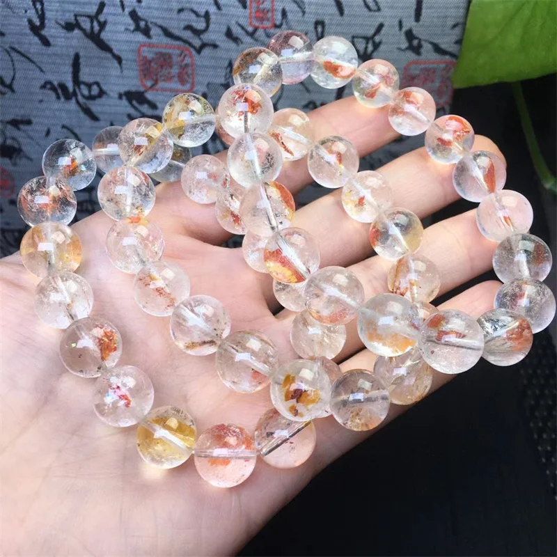 

Natural Koi Fire Quartz Hematoid Bracelet Gemstone Crystal Healing Gemstone Fashion Bracelet Jewelry Gift 10MM