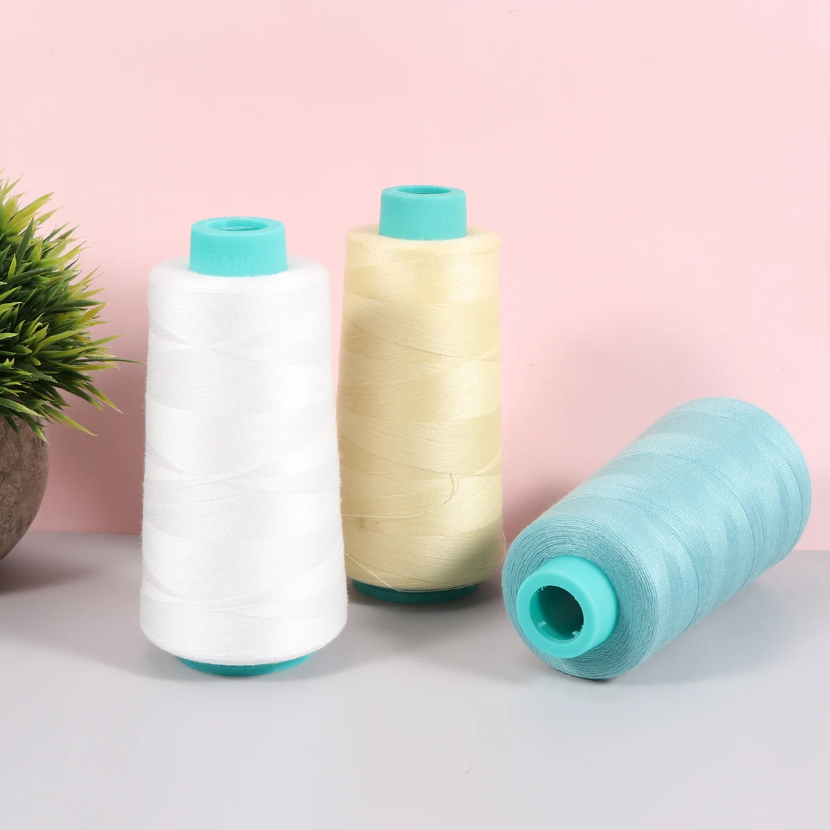 

3PCS Polyester Sewing Threads Wear Resistant Sewing Threads Practical Threads Material for Clothes Pants (White, Blue, Yellow)