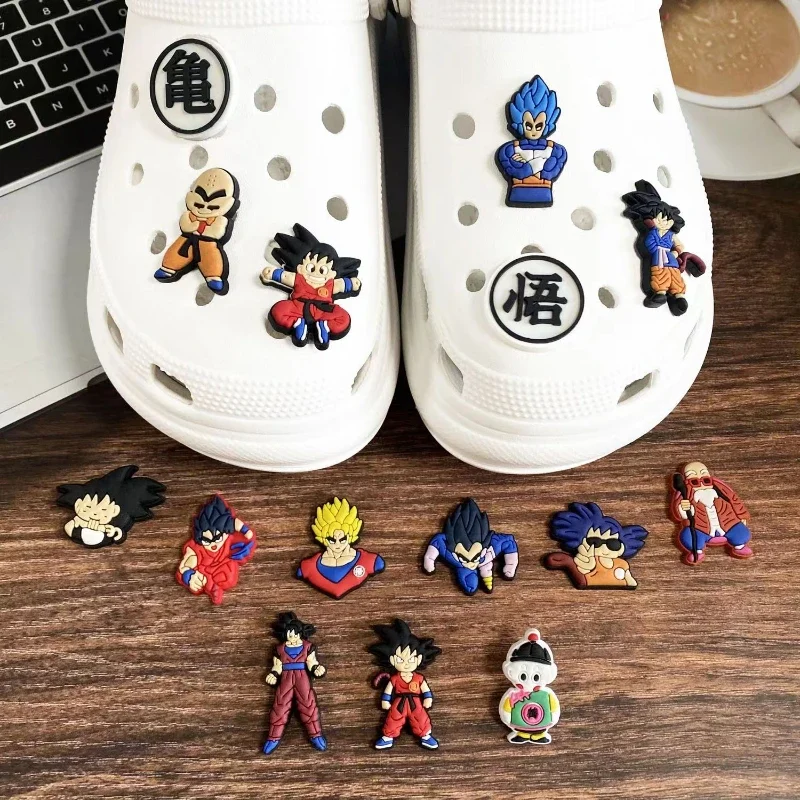 Anime Dragon Ball Shoe Charms PVC Shoe Buckles Fit Crocs Clogs Sandals Son Goku Vegeta DIY Shoe Decor Accessories Gift
