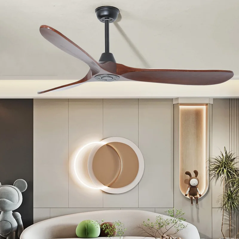 60 inch walnut solid wood ceiling fan retro American style home restaurant hanging fan industrial and commercial outdoor fan