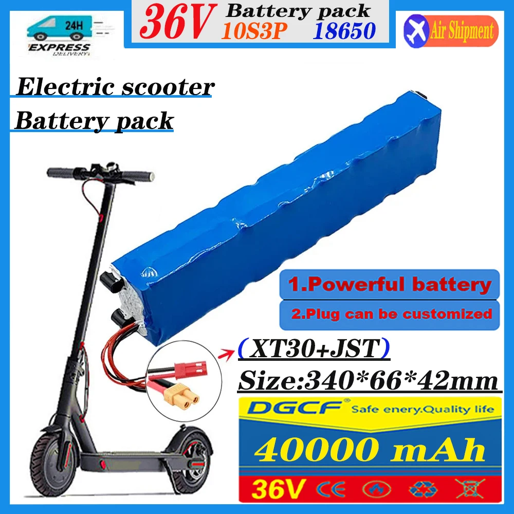 36V 40Ah 600watt 10S3P lithium ion battery pack 40A BMS For xiaomi mijia m365 pro ebike bicycle scoot XT60