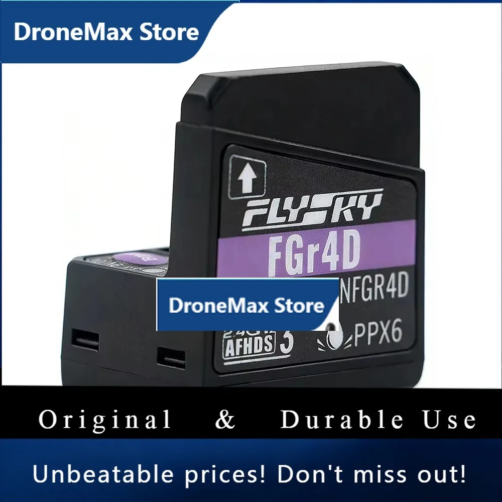 DroMaFlysky Fly Sky FGR4D 2.4G 4CH Two-way AFHDS3 Receiver Compatible With PL18,Paladin EV,NB4 For RC Cars Boats