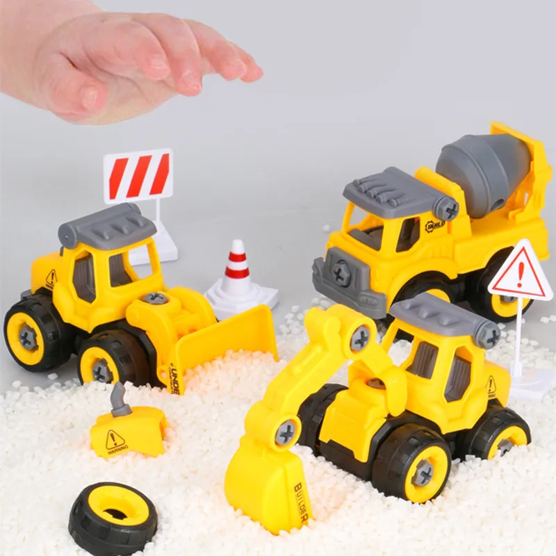 Nut Disassembly Loading Unloading Engineering Truck Excavator Bulldozer Kids Screw Boys Creative Tool Education Toys Car Model