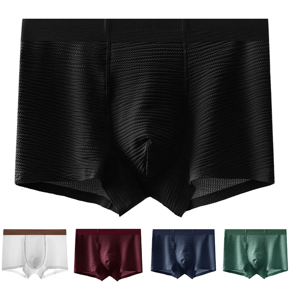 Everyday Comfort Black Men Boxer Shorts Classic Style Men\'s Trunks Cotton Skin-friendly Trunks Brand New Condition