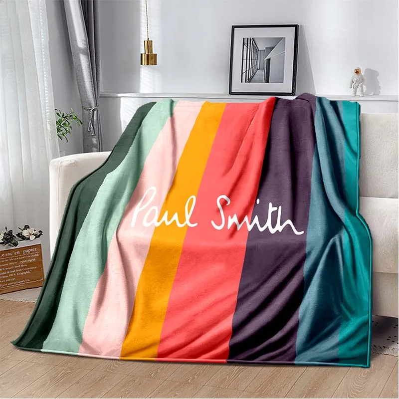P-Paul-Smith-h Style Flannel Throw Blanket Artistic Retro Print Soft Warm Bedspread For Sofa Bedroom Living Room Home Decor Gift