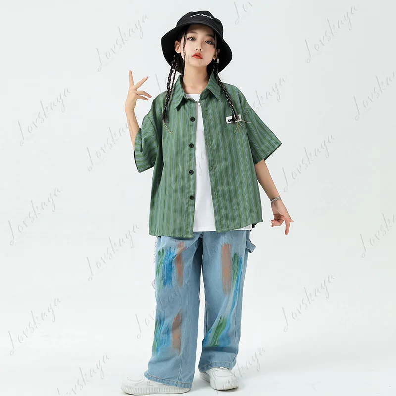 ชุดลำลองสำหรับเด็กผู้ชายเต้นสตรีทแดนซ์ - สไตล์ฮิปฮอปสุดเท่ ชุดการแสดงเต้นแจ๊สสำหรับเด็กผู้หญิง