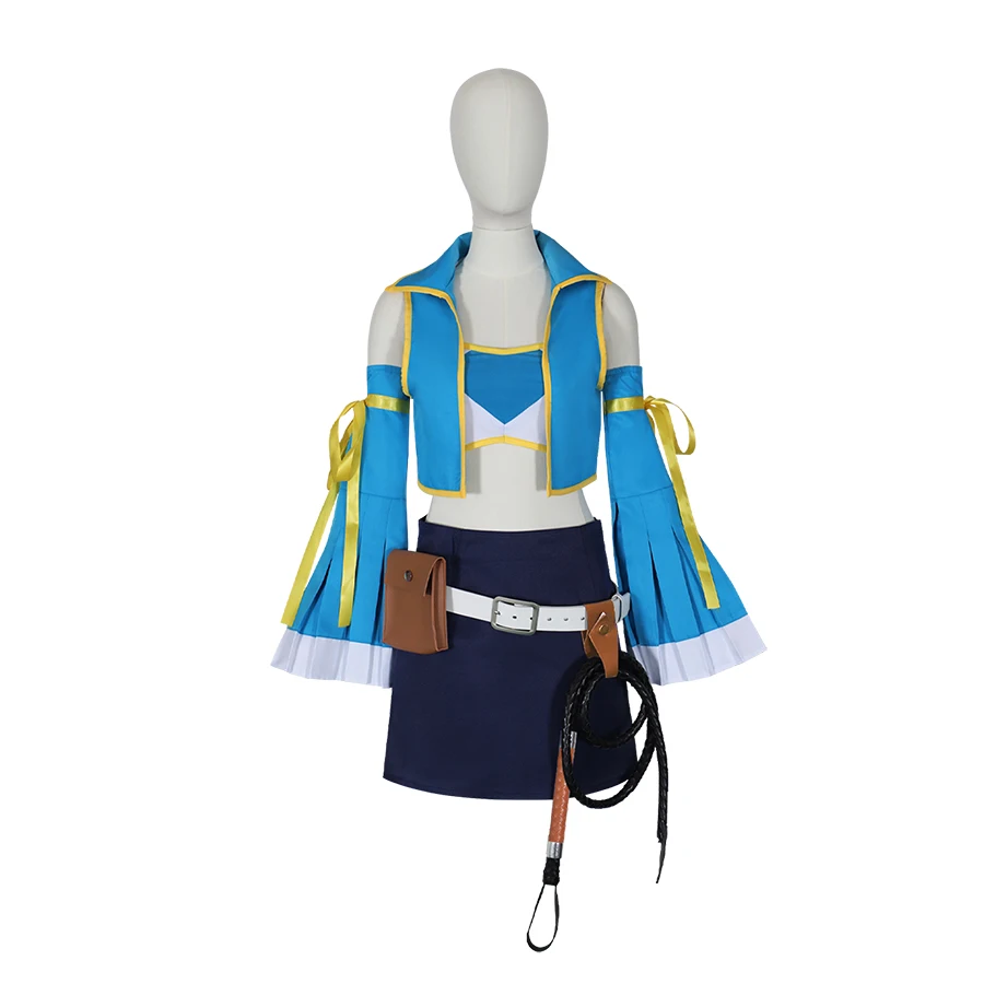 

HOLRAN Anime Womens Lucy Heartfilia Cosplay Costume Green Coat Bra Skirt Sailor Dress Whip Suit Halloween